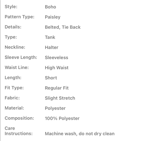 Boho Floral Paisley Print Halter Belted Romper - Picture 8 of 8